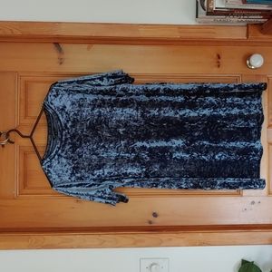 Blue velvet t-shirt dress XL